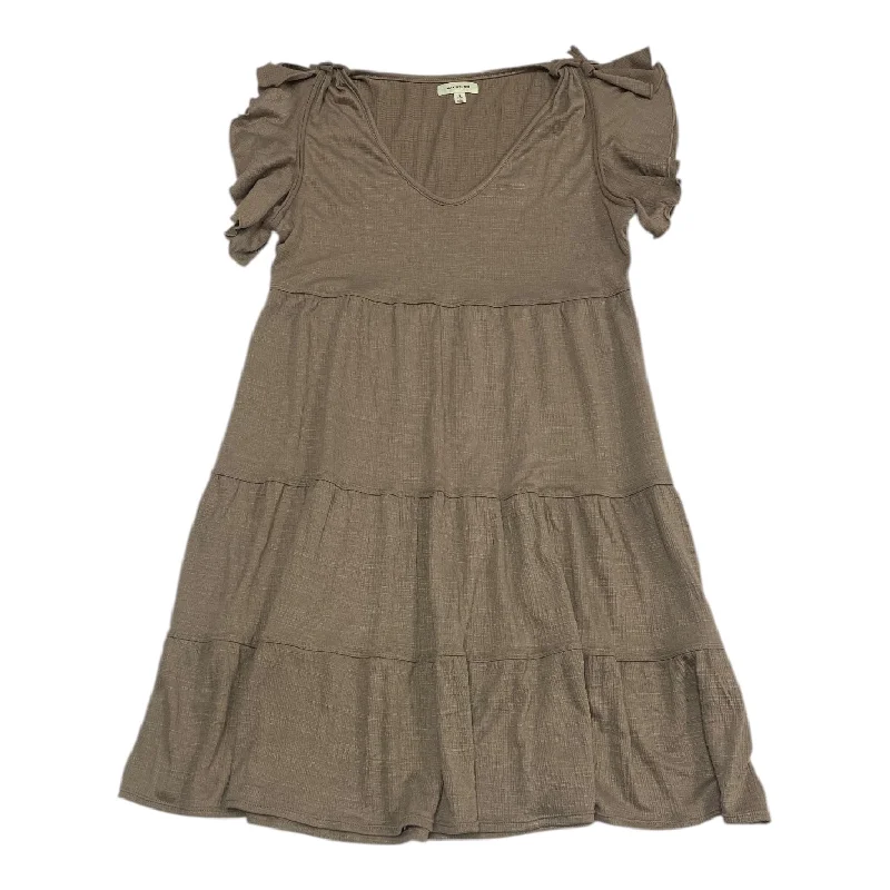 Dress Casual Midi By Max Studio In Brown, Size:S A-Line Day Work