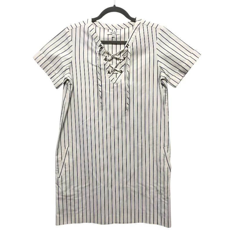 Dress Casual Short By Madewell In Blue & Cream, Size:S Tunics Denim casual