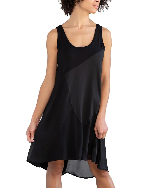 Womens Scoop Neck Hi-Low Shift Dress Tunics Corduroy durable