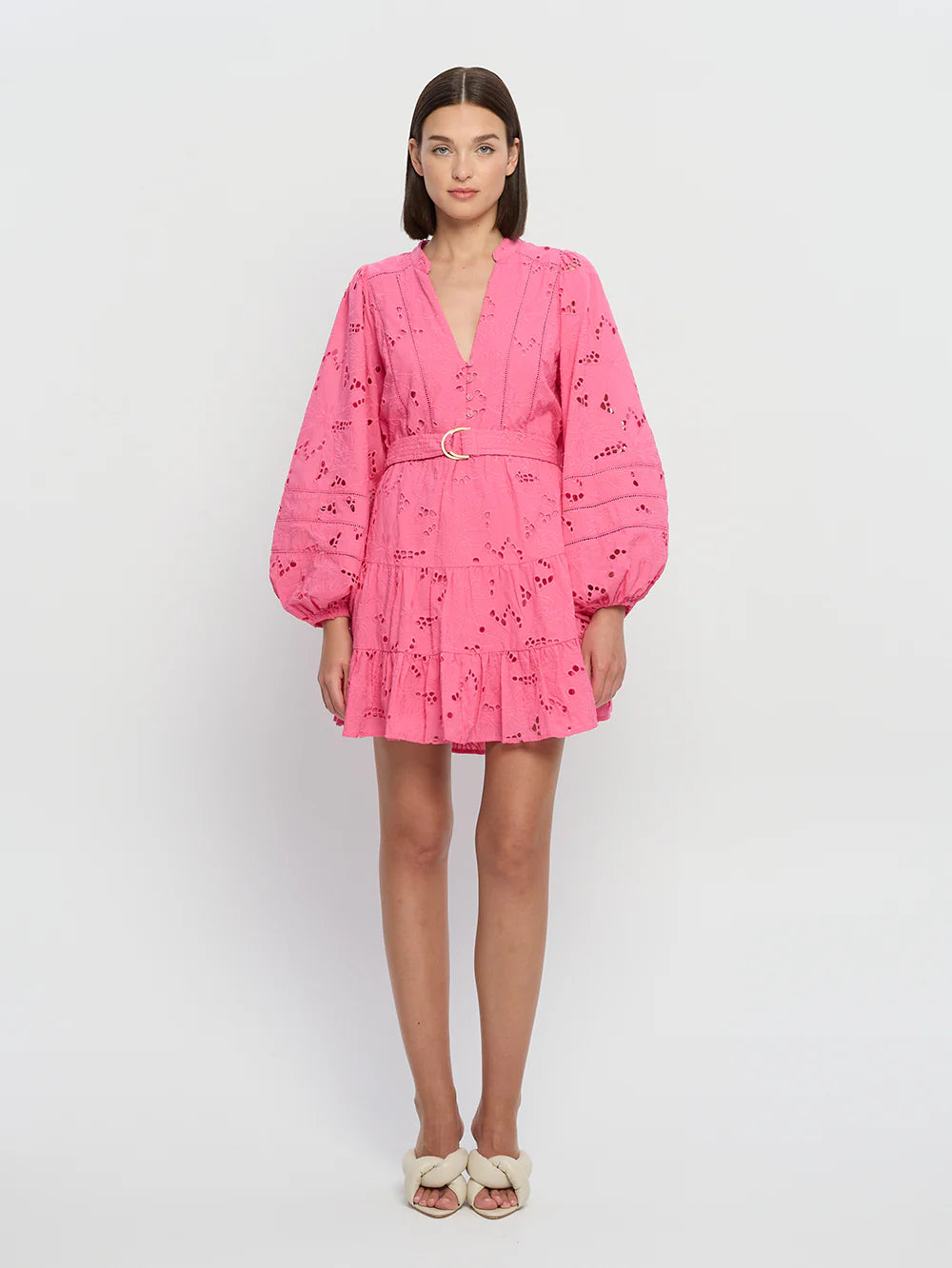 Kivari Corfu Mini Dress Pink Trendy Off-Shoulder Dress Mini
