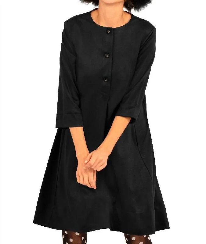 Ursula Ponte Dress In Black Tunics Yoga stretchy