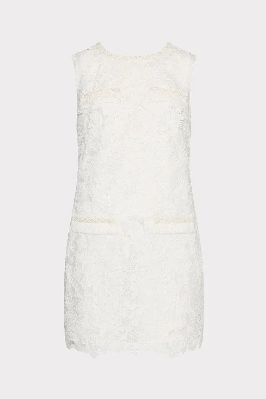 3D Garden Lace Sleeveless Mini Dress Tunics Sophisticated sleek