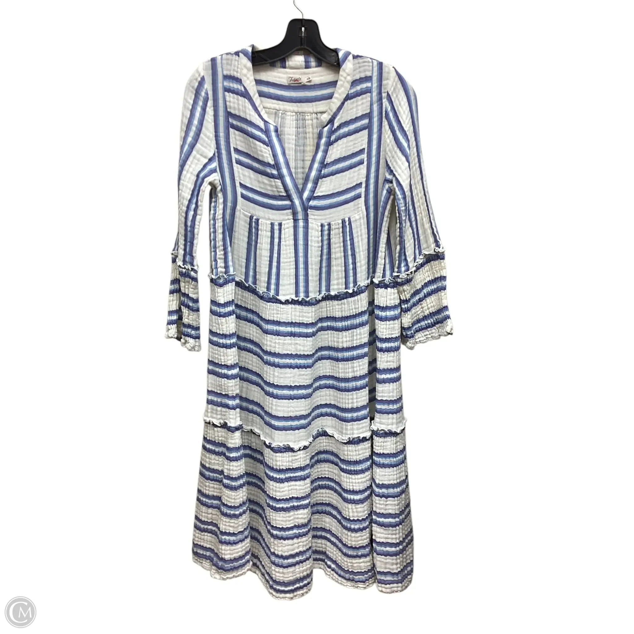 Dress Casual Midi By Faherty In Striped Pattern, Size: M Tunics Prom sequined