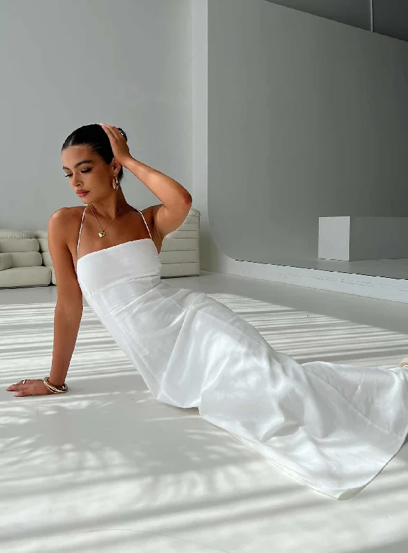 Brightwell Maxi Dress White Tunics Solid Classic