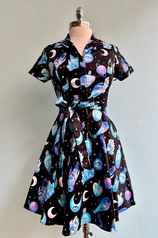Mystical Black and Purple Shirtwaist Mini Dress by Eva Rose Elegant Sequin Mini Dress Mystical Black and Purple Shirtwaist Mini Dress by Eva Rose Elegant Sequin Mini Dress