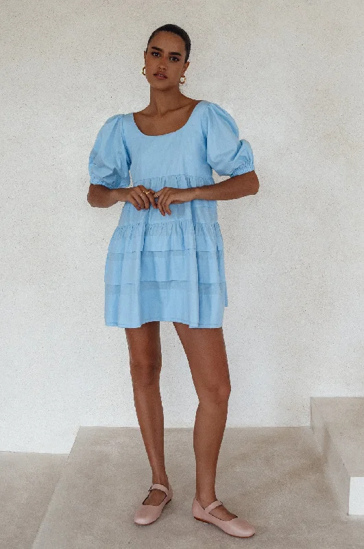 Andrea Babydoll Cotton Mini Dress Chic Tropical Mini Dress