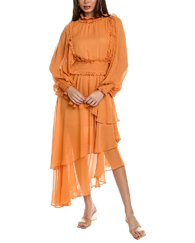 BONHEUR D'AMOUR Lace Ruffle Maxi Dress Tunics Recommended stylist