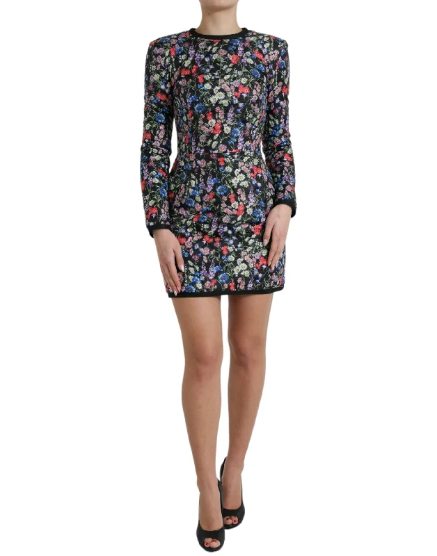 Dolce & Gabbana Floral Sheath Mini Dress Elegance Comfortable Shift Mini Dress