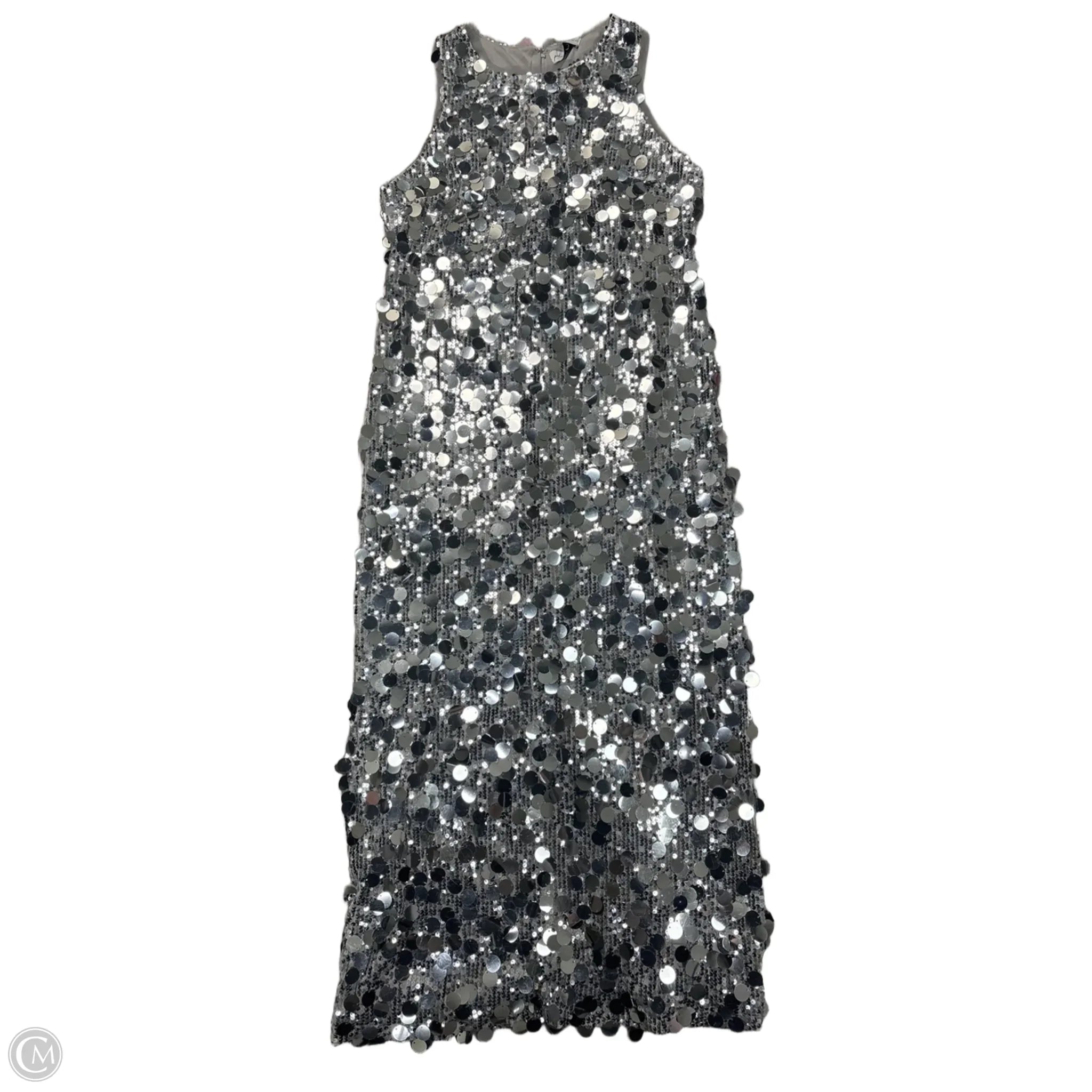 Dress Casual Maxi By Petal and Pup In Silver, Size: L Bodycon Club Sequined