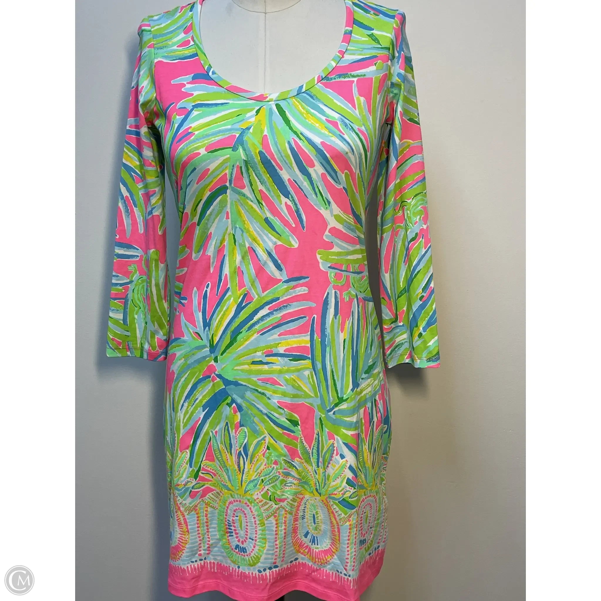 Dress Designer By Lilly Pulitzer In Tropical Print, Size: Xs Tunics Seasonal trendy