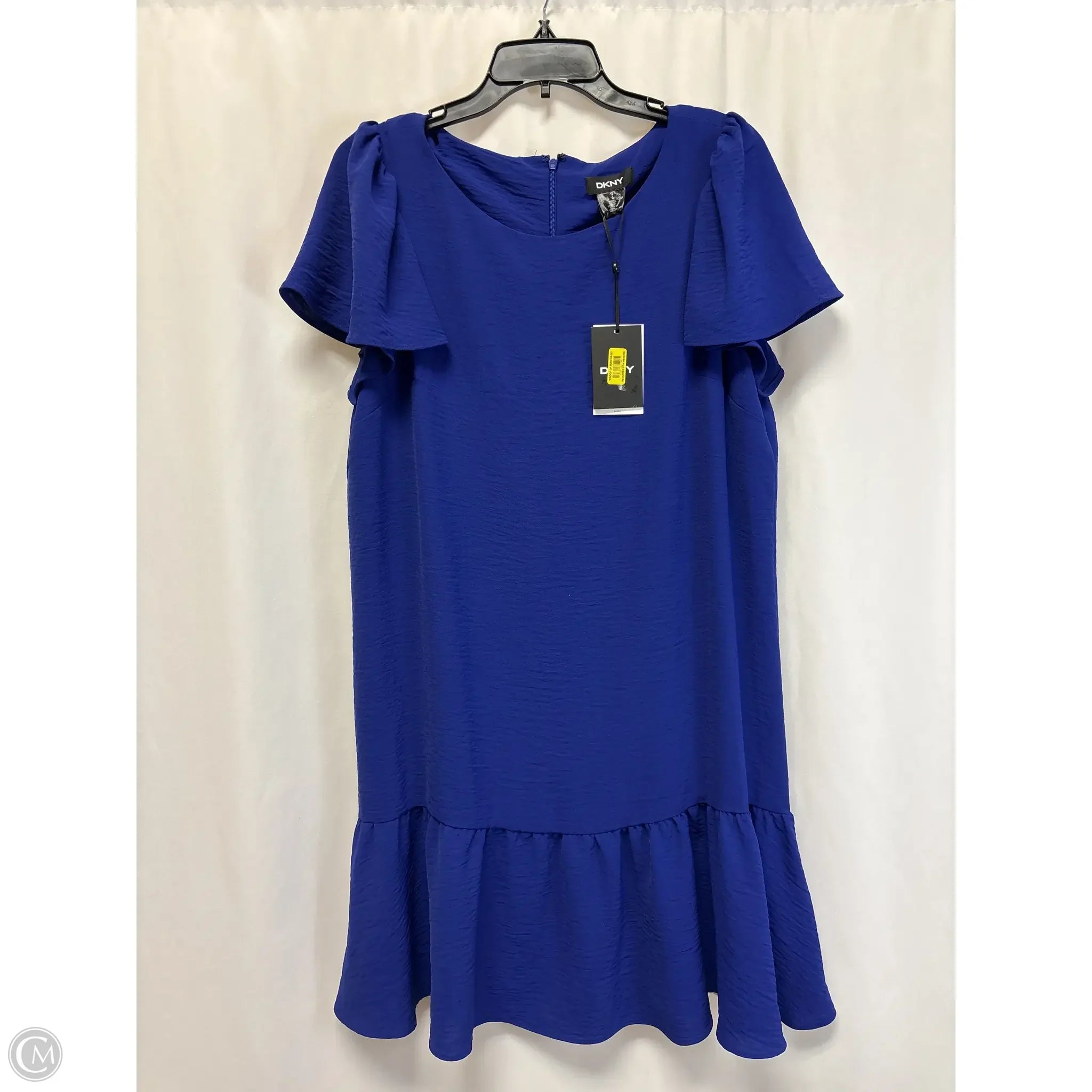Dress Casual Midi By Dkny In Blue, Size: L Tunics Silk luxurious