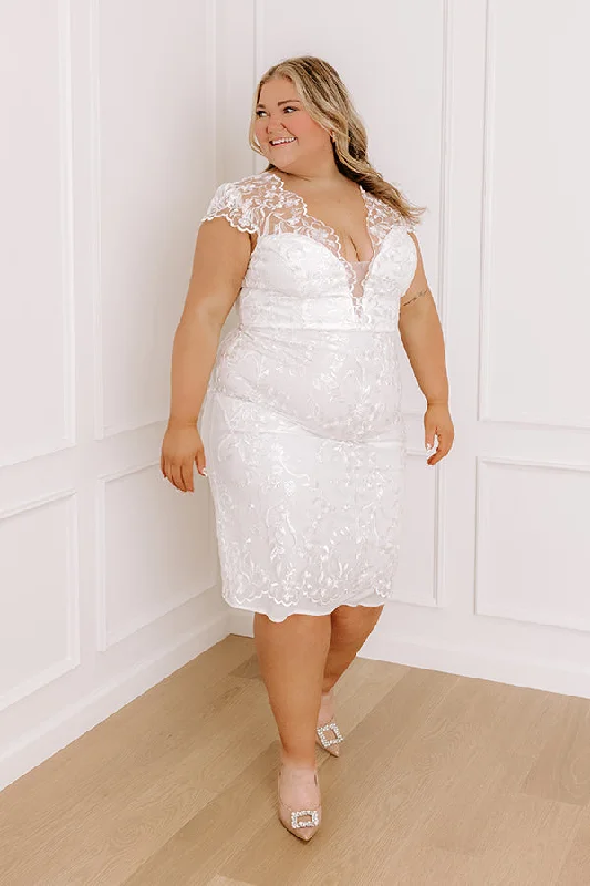 Feel The Spark Embroidered Mini Dress Curves Comfortable One-Shoulder Mini Dress