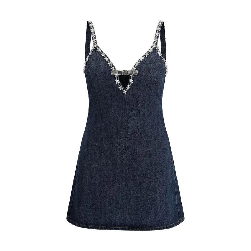 Self-Portrait Denim Mini Dress Classic Floral Mini Dress