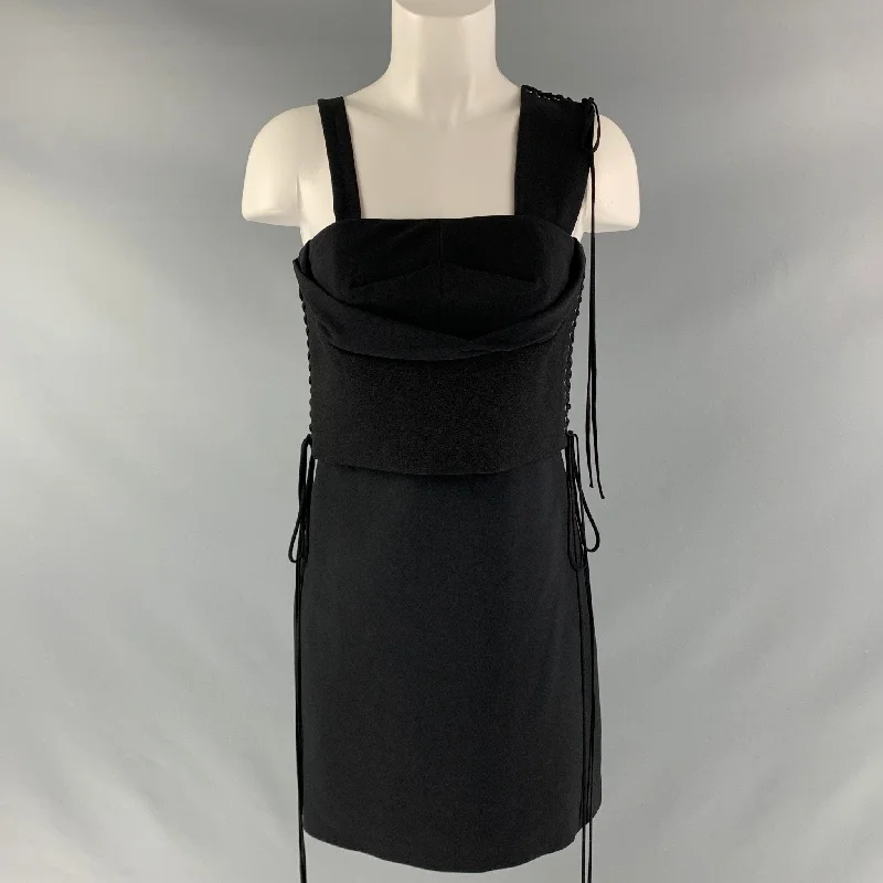 VERA WANG Size 4 Black Mini Dress Elegant Lace Mini Dress