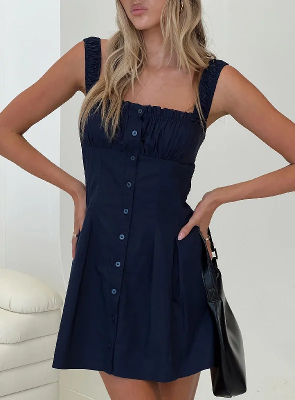 Wait For You Mini Dress Navy Tunics Timeless classic