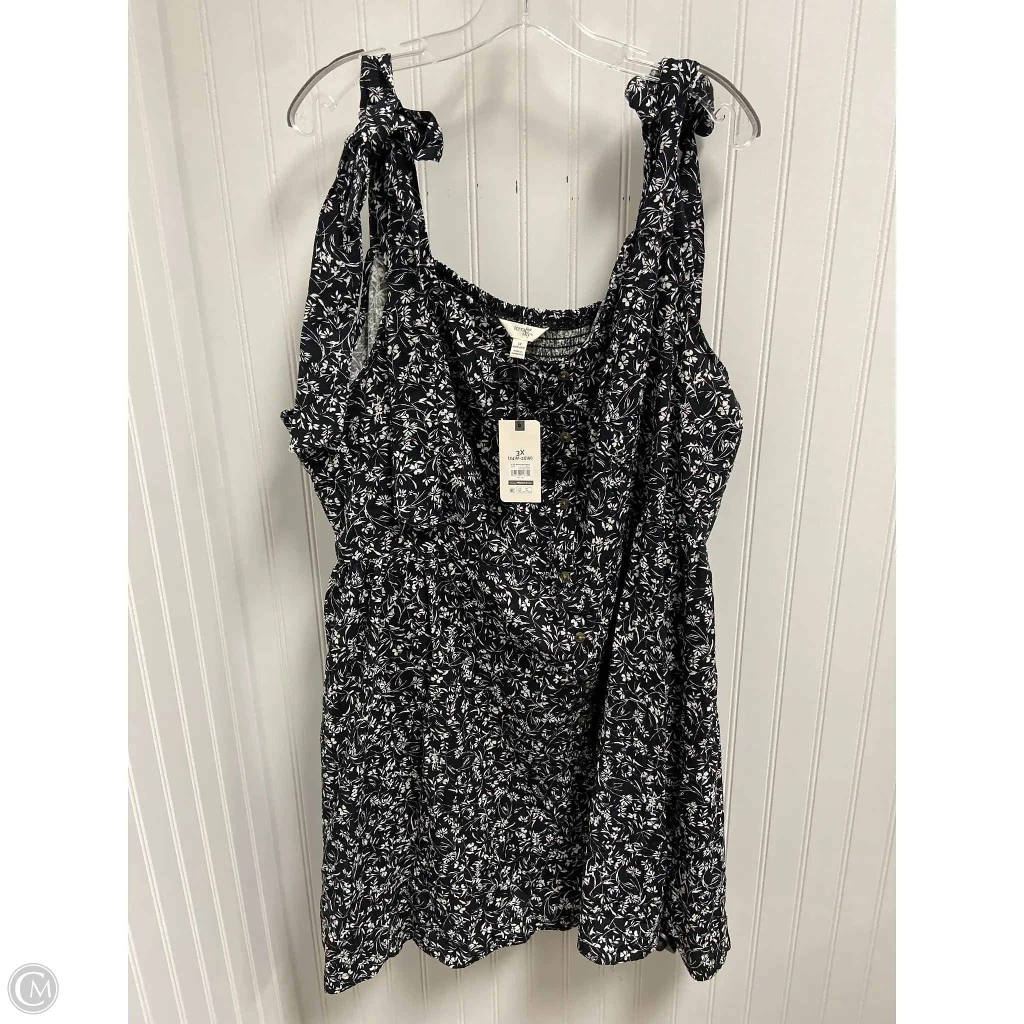 Dress Casual Short By Terra & Sky In Black & White, Size: 3x Tunics Seasonal trendy