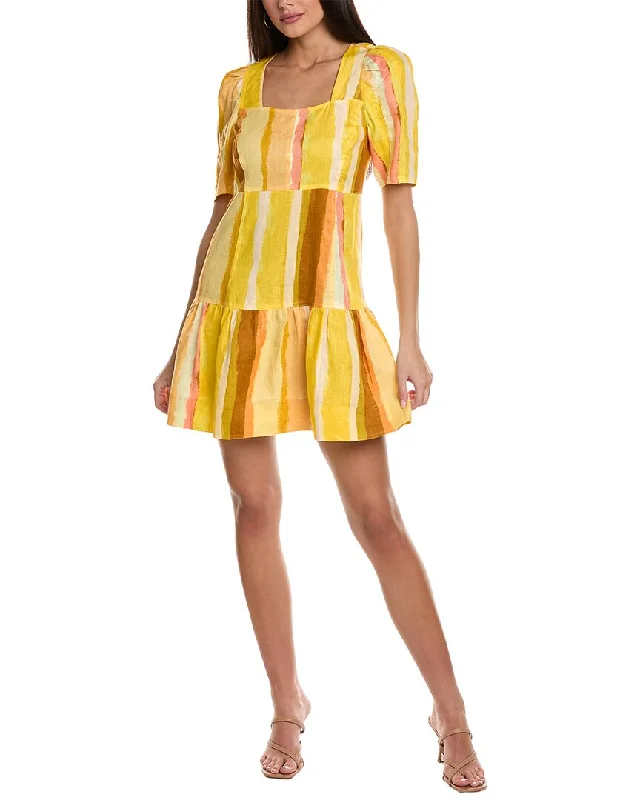 Marie Oliver Temma Linen Mini Dress Tunics Modern contemporary