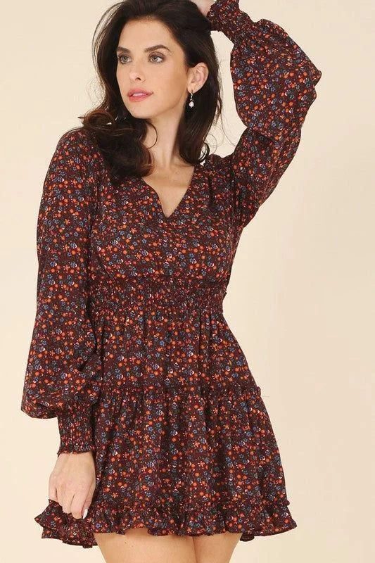 Lilou Ditsy floral mini dress Elegant Mini Dress with Ruffles