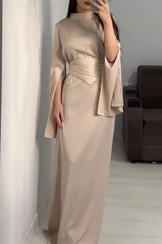 Elegant Solid Slit Half A Turtleneck Waist Skirt Dresses Tunics Review highly