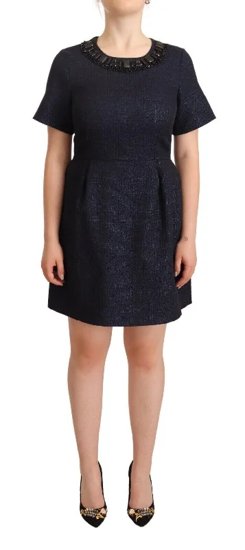 L'Autre Chose Elegant A-Line Embellished Mini Dress Comfortable Ruffle Mini Dress
