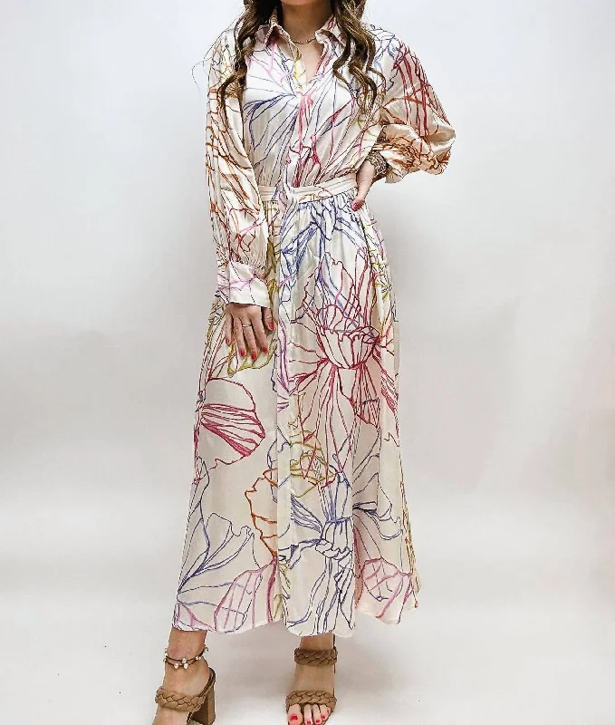 Paris Amanda Dress In Pastel Sketch Tunics Designer luxury