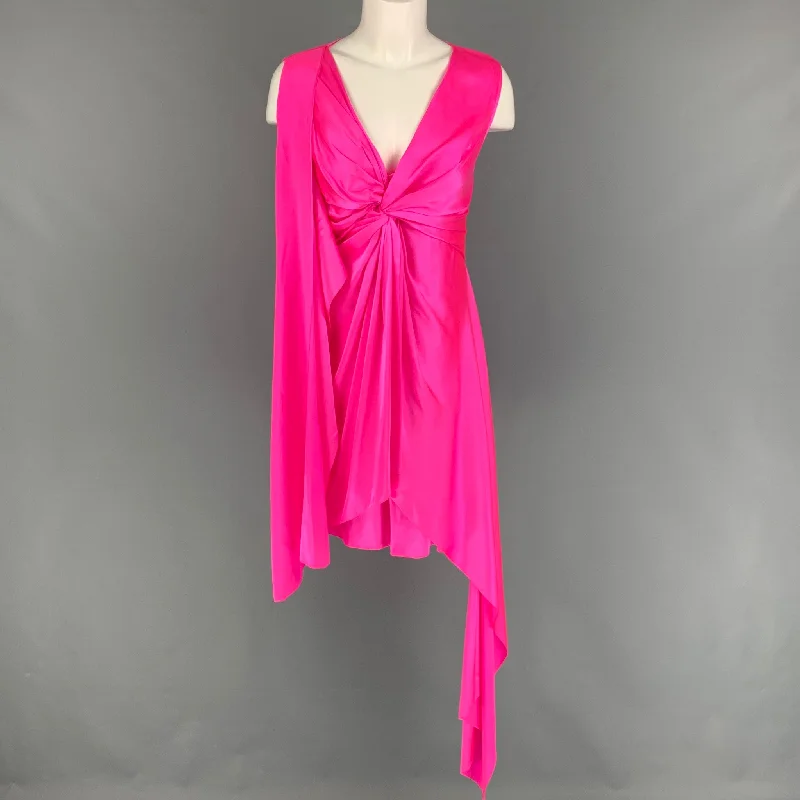 SIES MARJAN Size 4 Pink Silk Maisie Mini Dress Cozy Ruched Mini Dress