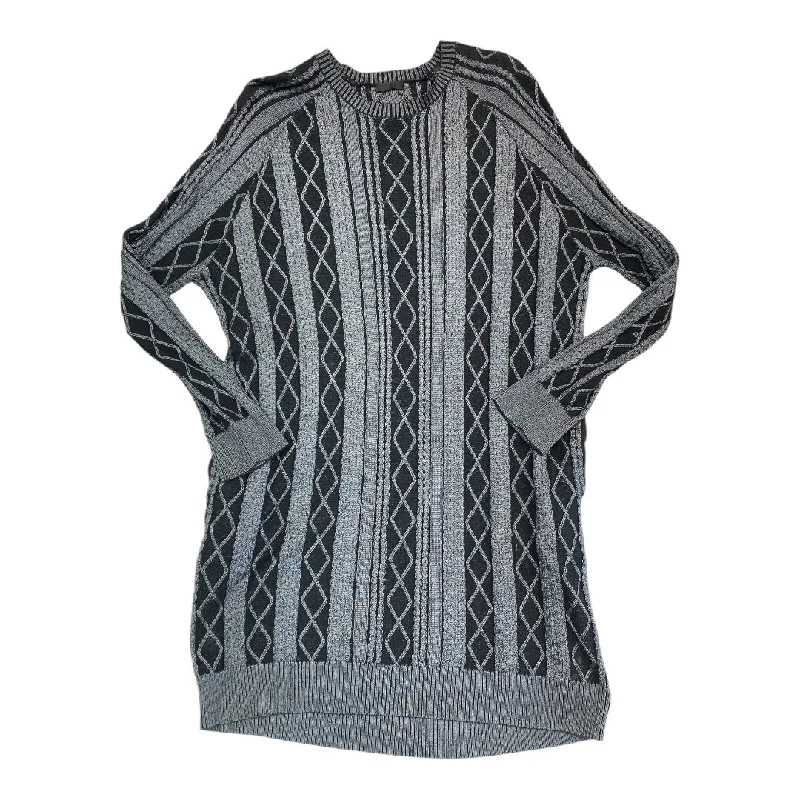 Dress Sweater By Atm In Black & Grey, Size:M Tunics Favorite customer