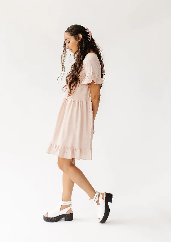 Summertime Fine Mini Dress// Blush Stylish Puff Sleeve Mini Dress