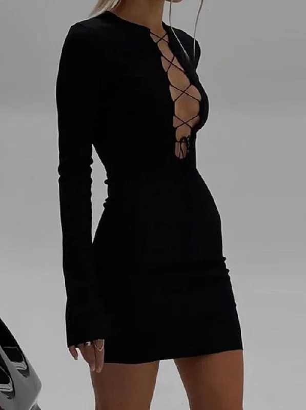 Zjkrl - Elegant Long Sleeve Bodycon Mini Dress Women Autumn Sexy Fashion Short Bandage Dresses Party Evening Night Club Clothes Shift Classic Vintage Zjkrl - Elegant Long Sleeve Bodycon Mini Dress Women Autumn Sexy Fashion Short Bandage Dresses Party Evening Night Club Clothes Shift Classic Vintage
