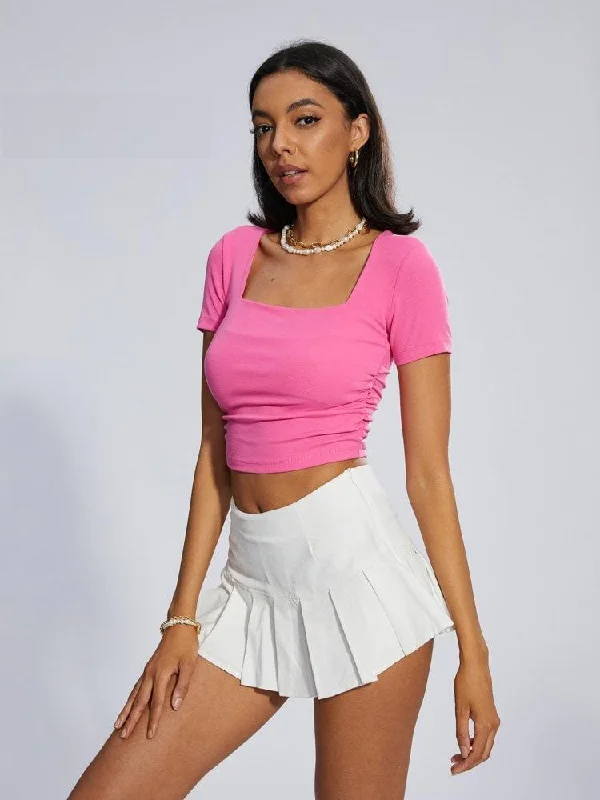 Barbie Crop Top Zippered Front Buttoned Front Snap Front