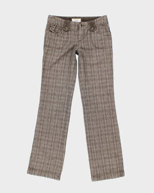 Y2k 00s Esprit Brown Checked Trousers - W28 L31 Trousers Lace Delicate