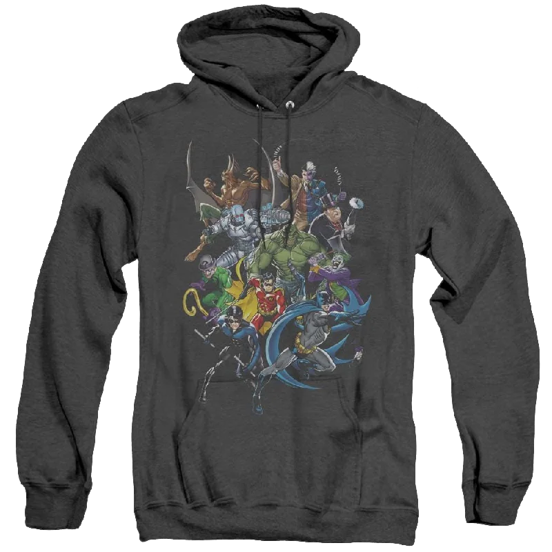 Dc Batman Saints And Psychos - Heather Pullover Hoodie Polo Neck Sweater