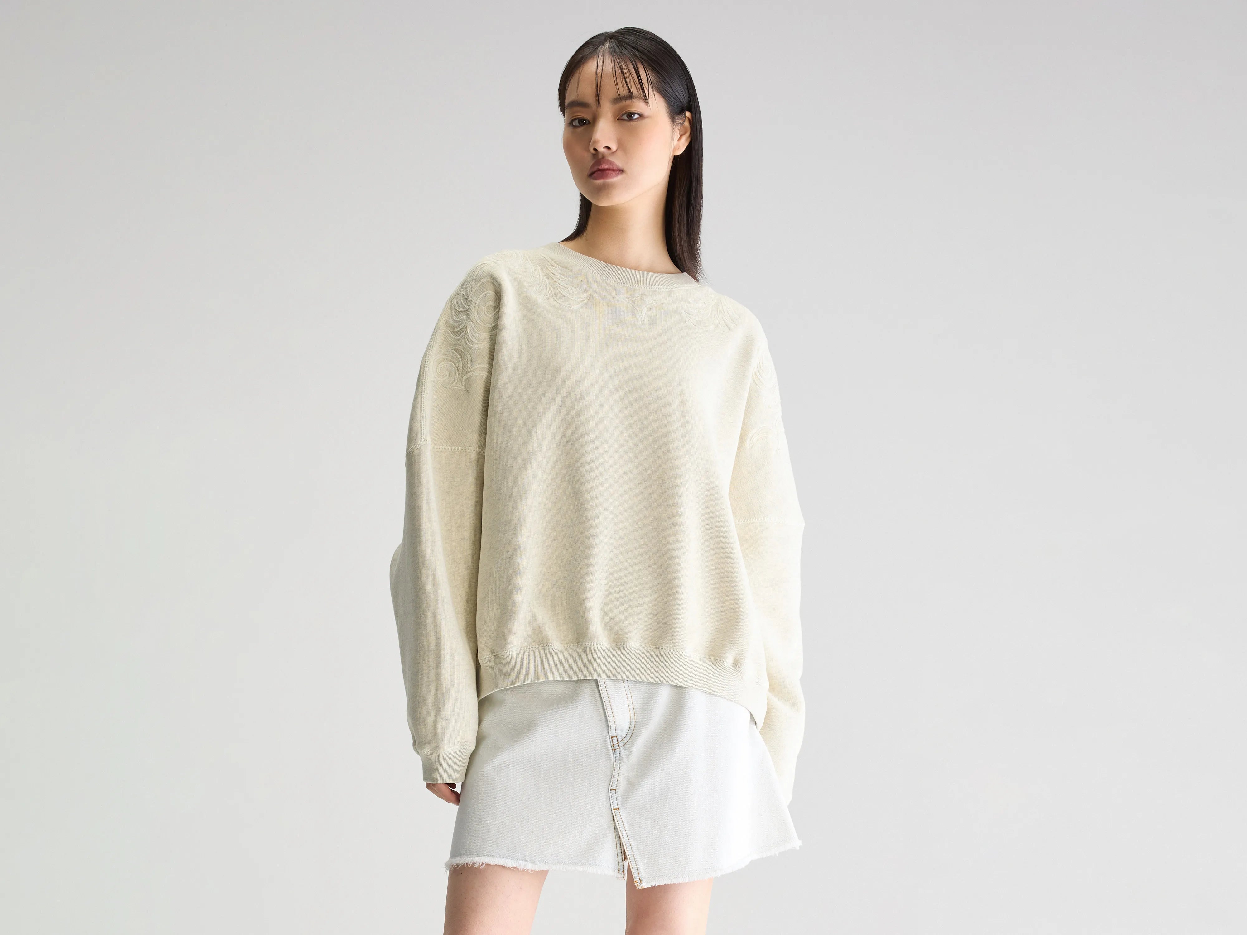 Flipo crewneck sweatshirt (251 / W / CHALK) Hoodie Crop Top Short Trendy