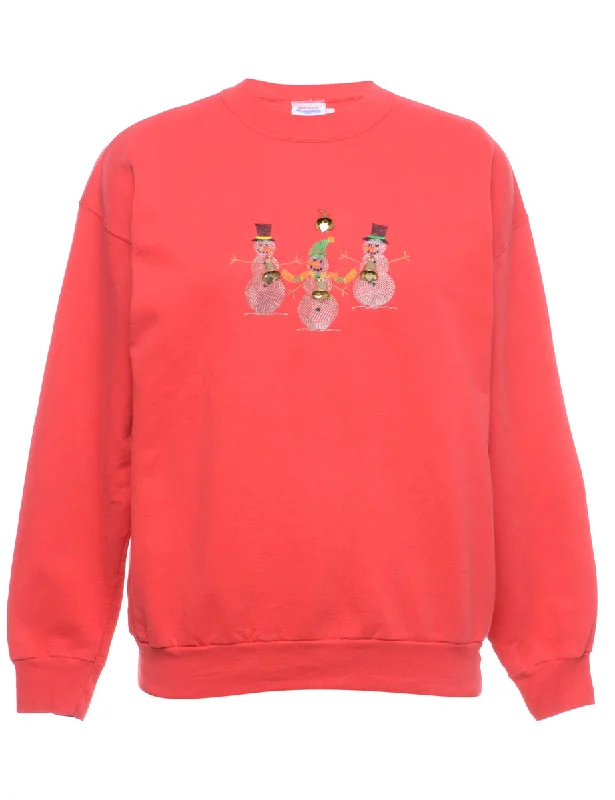 Beyond Retro Reworked Christmas Sweatshirt With Bells - L Hoodie with Magnetic Closure Innovative Modern Beyond Retro Reworked Christmas Sweatshirt With Bells - L Hoodie with Magnetic Closure Innovative Modern