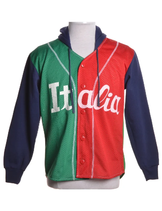 Beyond Retro Label Vintage Baseball Sweatshirt Hoodie with Exposed Zipper Edgy Industrial Beyond Retro Label Vintage Baseball Sweatshirt Hoodie with Exposed Zipper Edgy Industrial