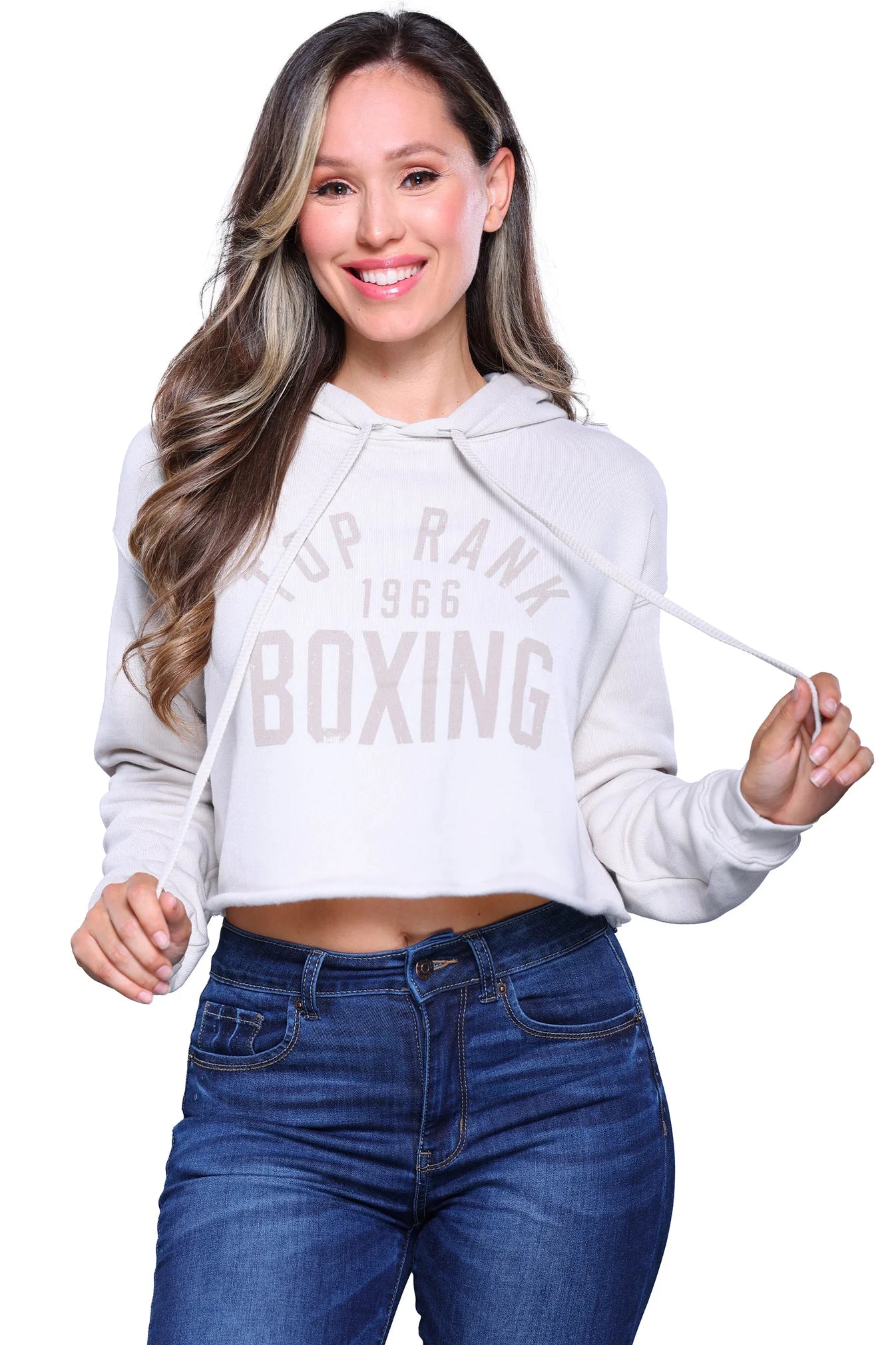 Dust Top Rank Women's Crop Top Hoodie Wool Fabric Cashmere Fabric Tweed Fabric