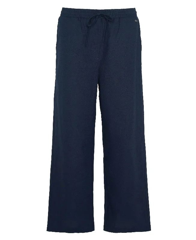 Christie Wide-Leg Trousers - Navy Trousers Running Lightweight