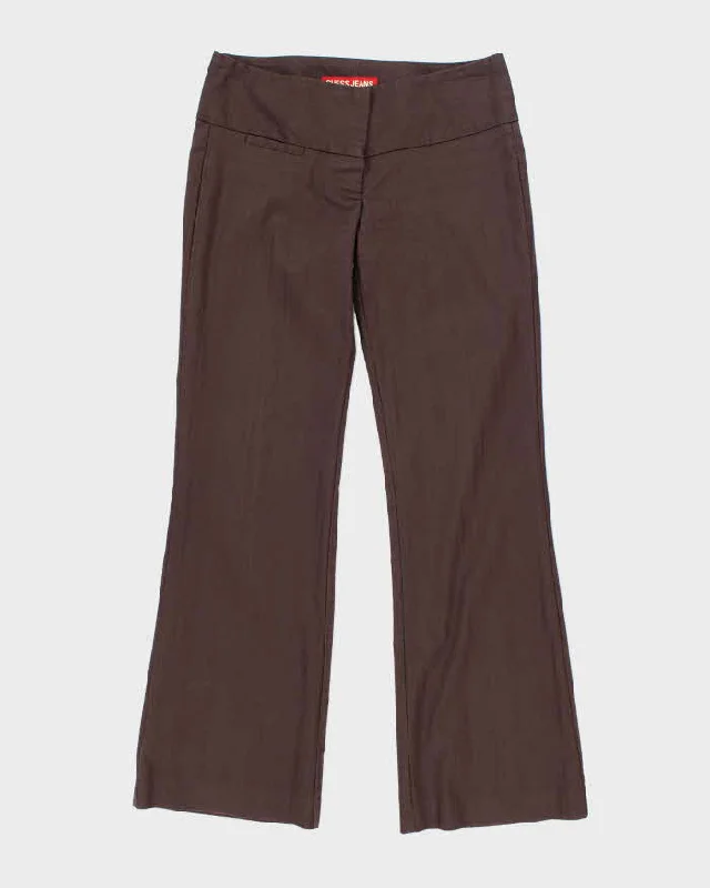 Y2k 00s Guess Brown Suit Trousers - W30 L30 Trousers Occasion Special