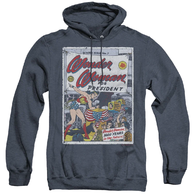 Wonder Woman Ww For President - Heather Pullover Hoodie Boat Neck Sweater