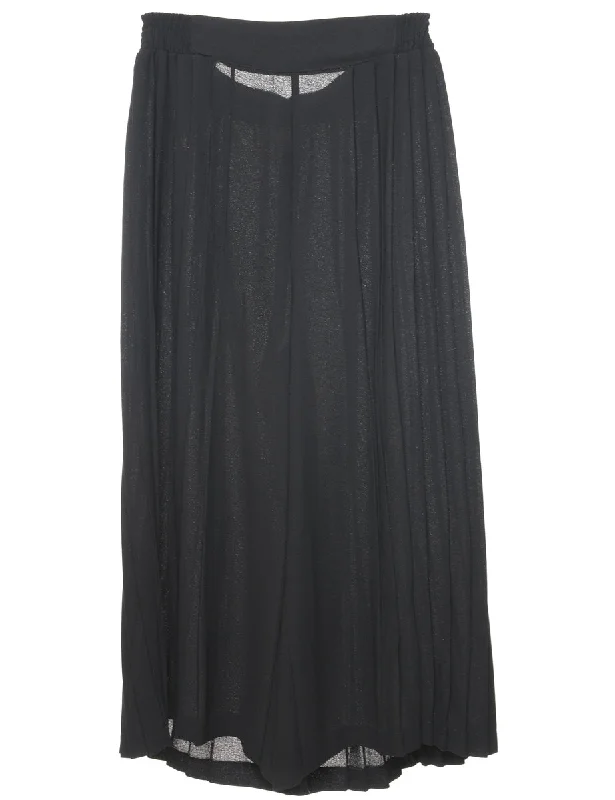 Wide Leg Black Sheer Trousers - W30 L23 Trousers luxurious premium