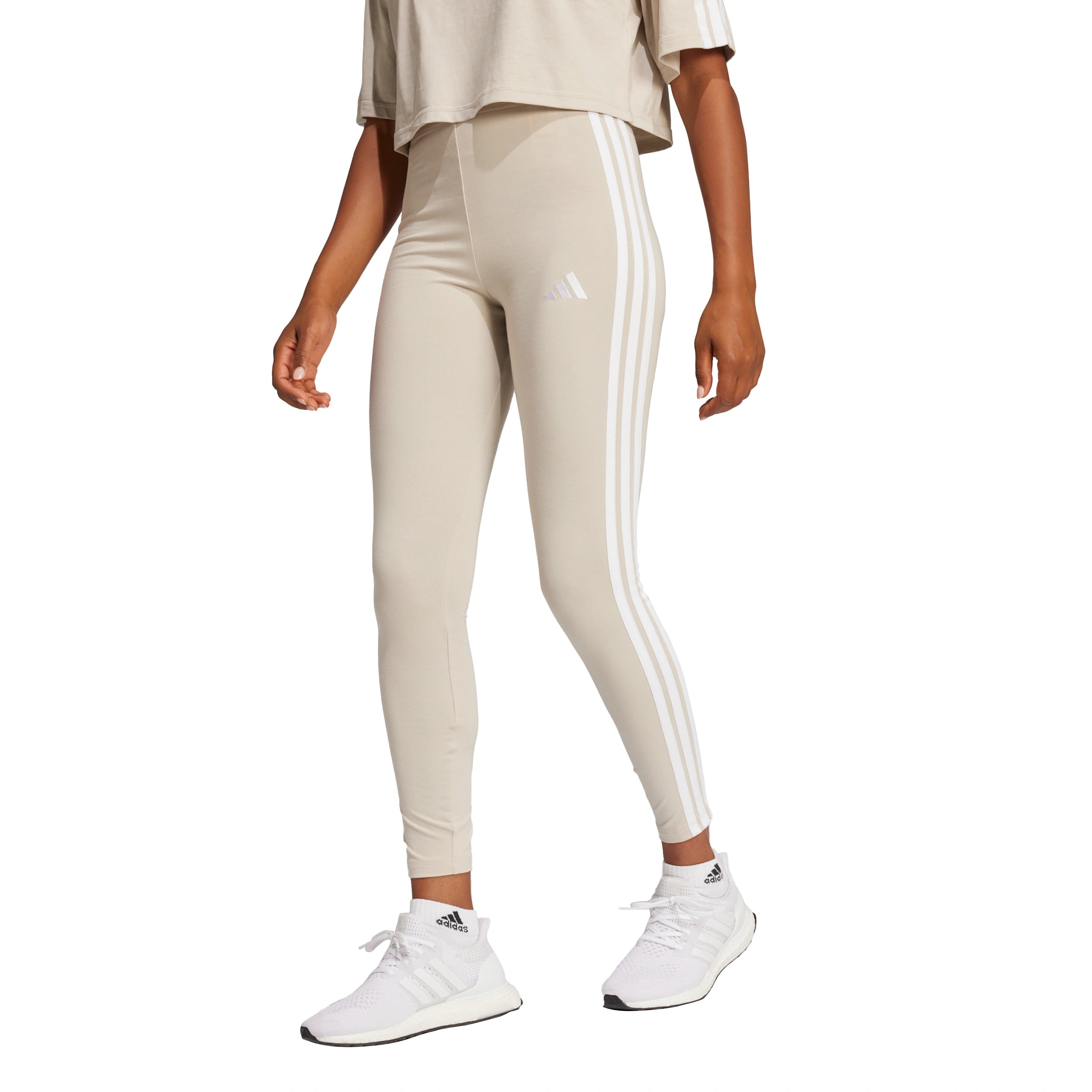 Essentials 3-Stripes Cotton Leggings Elegant Textured Leggings