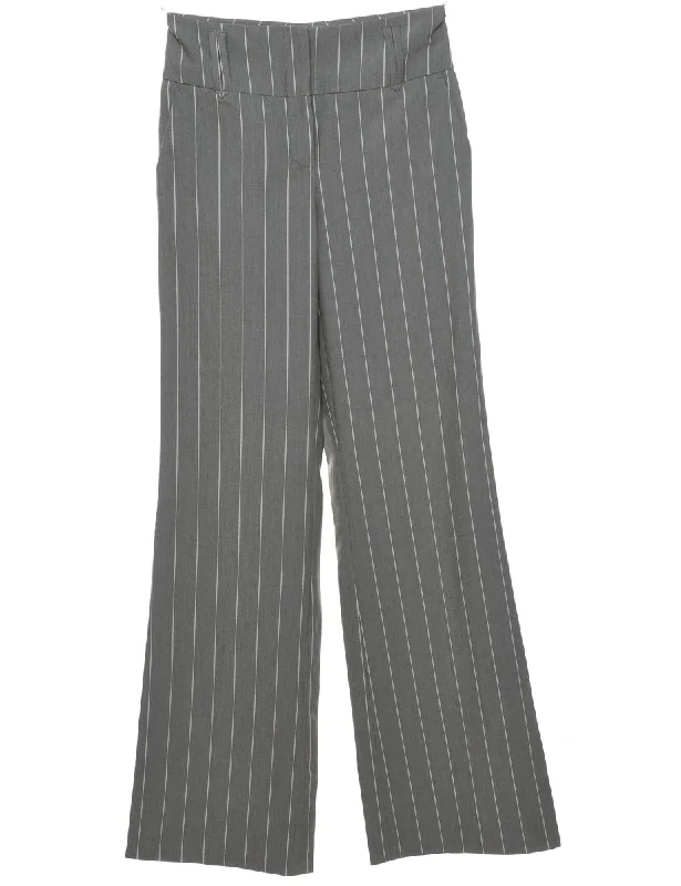 Pinstripes Grey Trousers - W28 L34 Trousers Recommended Stylist