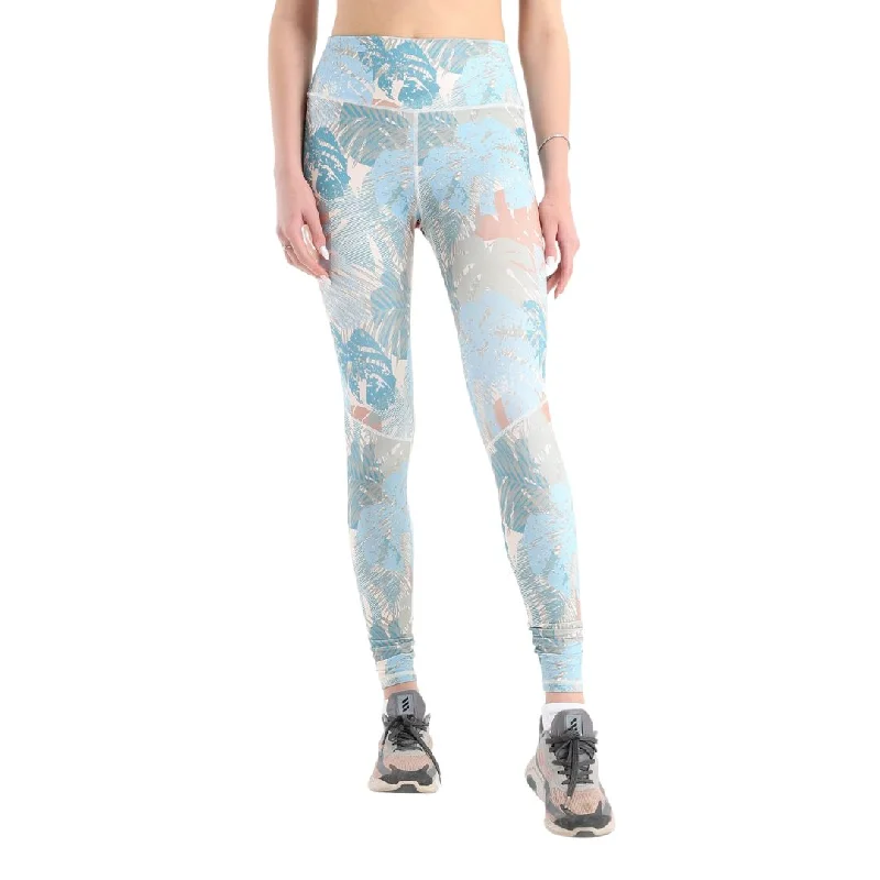 Colorful palm seamed printed leggings Trendy Foil Finish Leggings