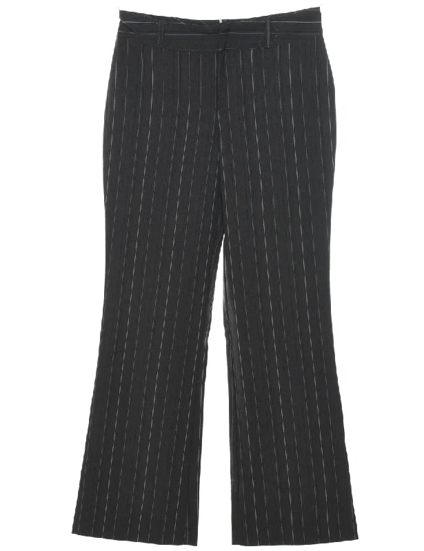 Dark Grey Striped Trousers - W30 L31 Trousers Running Lightweight
