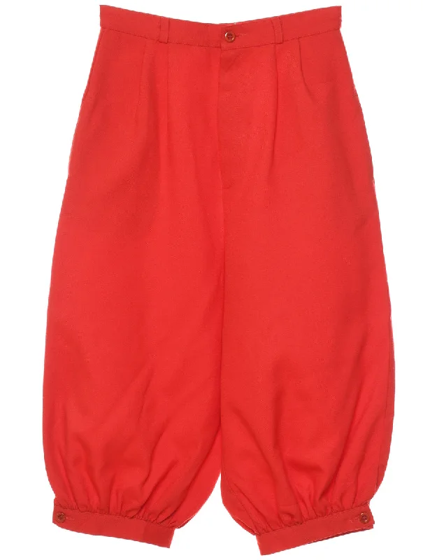 Red Cropped Trousers - W26 L17 Trousers practical durable