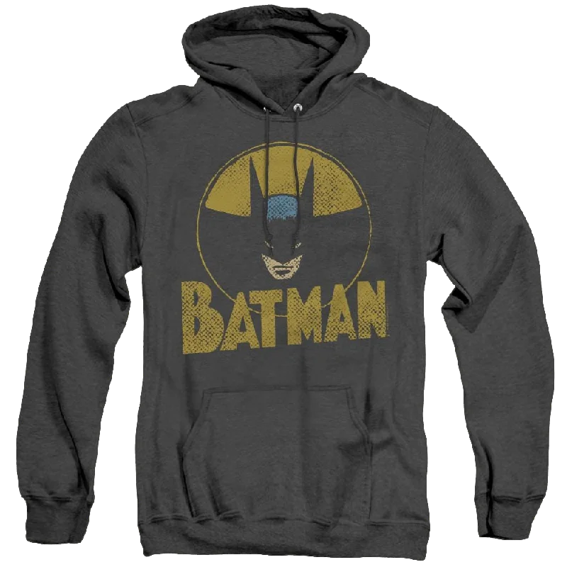 Dc Batman Circle Bat - Heather Pullover Hoodie Sabrina Neck Pullover