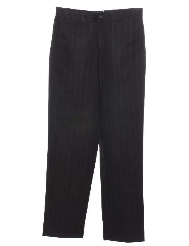Dockers Black Pinstriped Trousers - W30 L31 Trousers Summer Linen