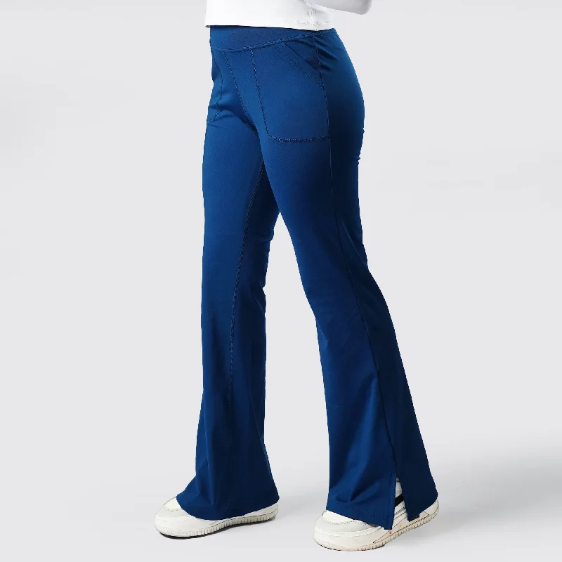 Tf-Premium Dark Teal High Waisted Flare Cut Leggings Comfortable Full-Body Compression Leggings