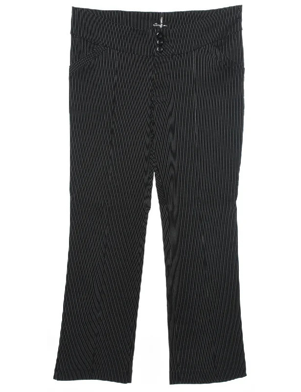 Striped Trousers - W34 L29 Trousers Flared Retro