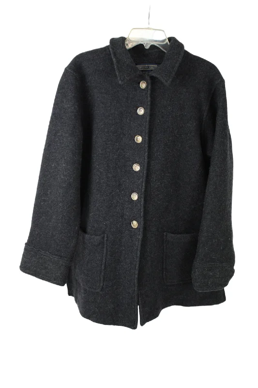 Herman Geist Gray Wool Coat | XL Fitted Loose Oversized